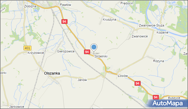 mapa Strzelniki, Strzelniki gmina Lewin Brzeski na mapie Targeo